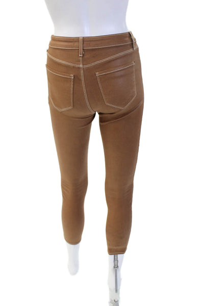 L'Agence Women Ankle Jegging Pants Brown High Rise Petite Size 23