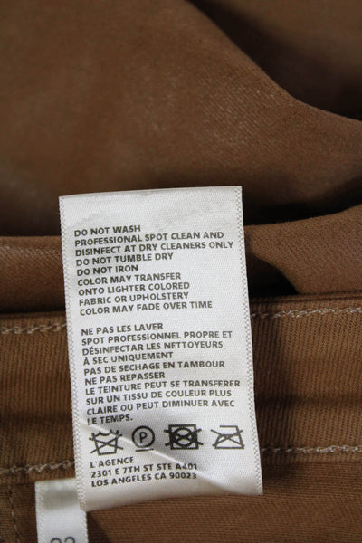 L'Agence Women Ankle Jegging Pants Brown High Rise Petite Size 23