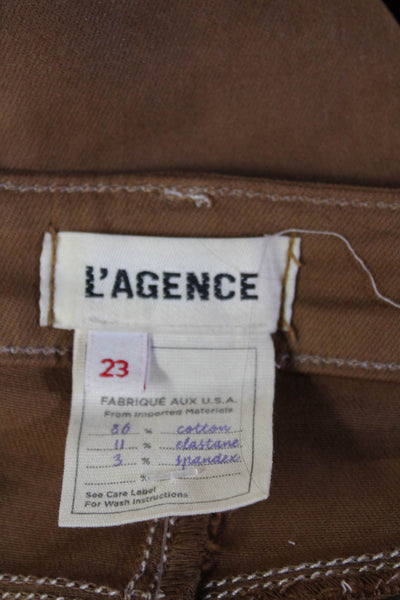 L'Agence Women Ankle Jegging Pants Brown High Rise Petite Size 23