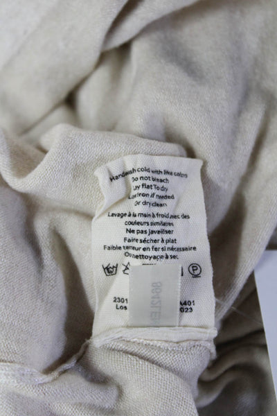 L'Agence Womens Beige Cotton Mock Neck Sweater Long Sleeve Size XS