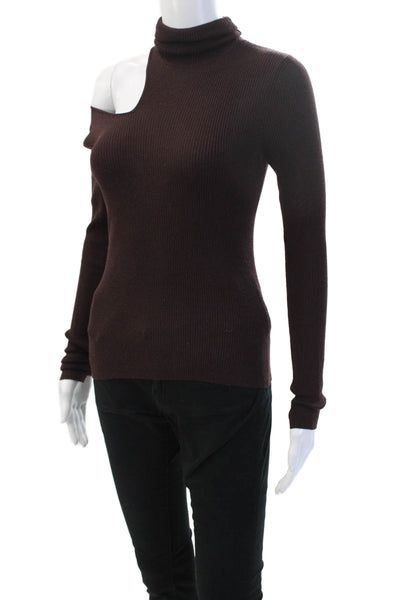 A.L.C. Unisex Brown Merino Wool Turtleneck Pullover Sweater Size XS