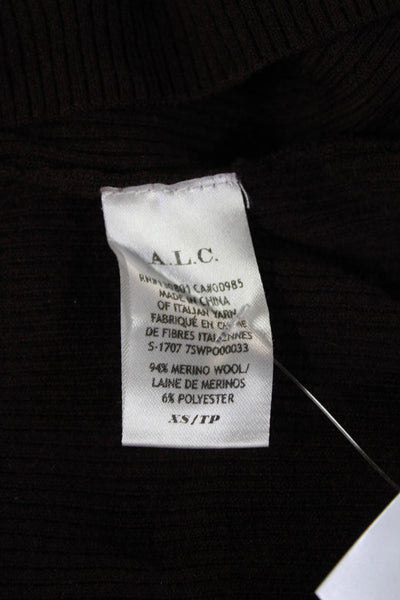A.L.C. Unisex Brown Merino Wool Turtleneck Pullover Sweater Size XS