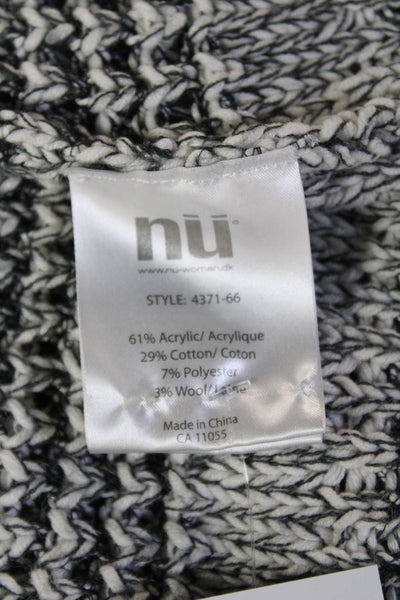 Nu Unisex Gray Striped Bohemian Cardigan Round Neck Long Sleeve Size S