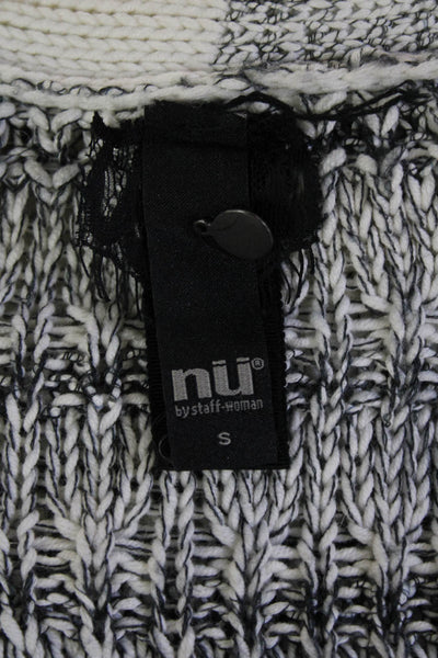 Nu Unisex Gray Striped Bohemian Cardigan Round Neck Long Sleeve Size S
