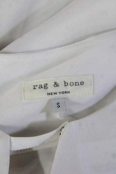 Rag & Bone Women Tunic Blouse White Long Sleeve Crew Neck Size S
