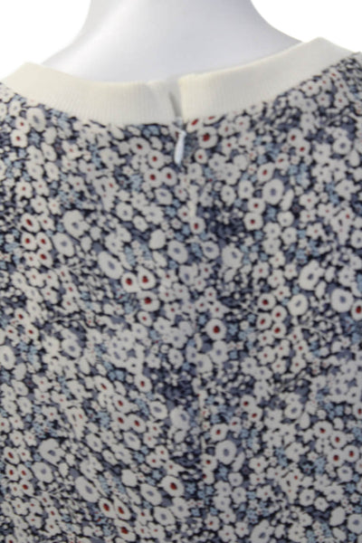 Derek Lam 10 Crosby Women White Silk Sleeveless Floral Tank Crew Neck Size 0