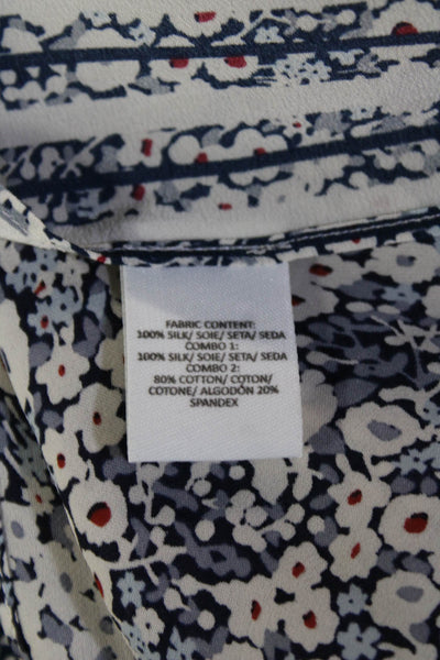 Derek Lam 10 Crosby Women White Silk Sleeveless Floral Tank Crew Neck Size 0