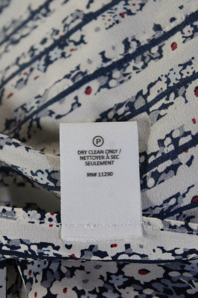 Derek Lam 10 Crosby Women White Silk Sleeveless Floral Tank Crew Neck Size 0