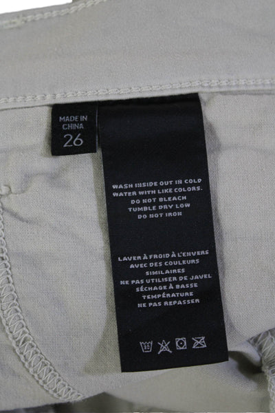 J Brand Women Cropped Ankle Beige Pants Button Closure Designer Size 26