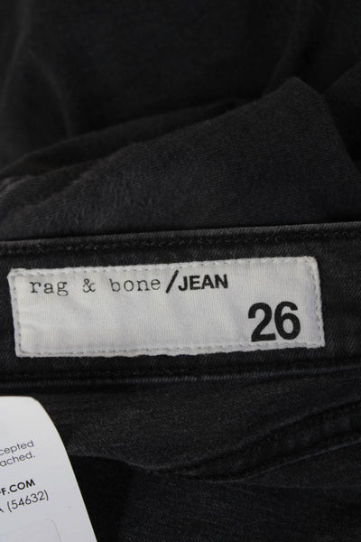 Rag & Bone Jean Women Black Ankle Skinny Jeans High Rise Button Size 26