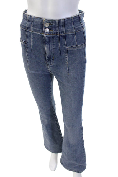 We The Free Women Bootcut Flared Jeans Blue High Rise Size 27