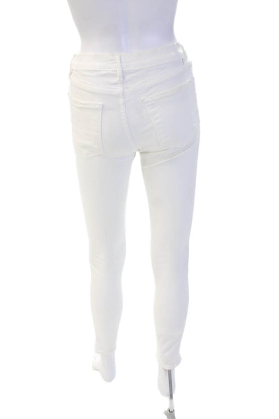 Frame Denim Womens Skinny Ankle Jeans White Size 27
