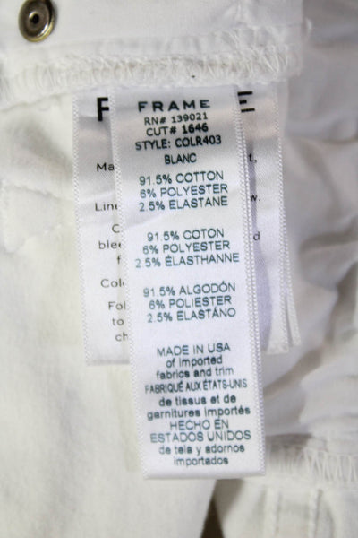 Frame Denim Womens Skinny Ankle Jeans White Size 27