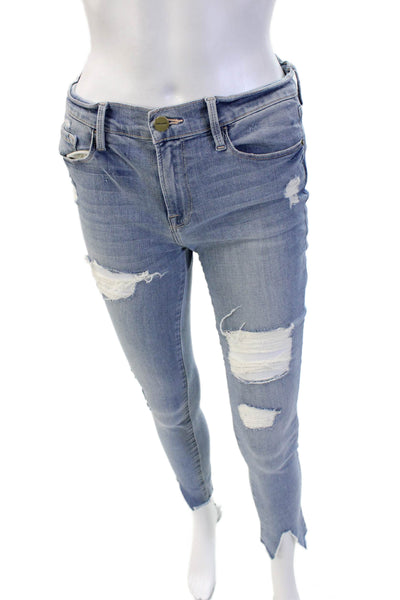 Frame Womens Ankle Skinny Jeans Light Blue Low Rise Inseam 27 Size 28