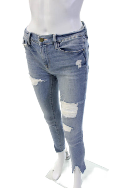 Frame Womens Ankle Skinny Jeans Light Blue Low Rise Inseam 27 Size 28