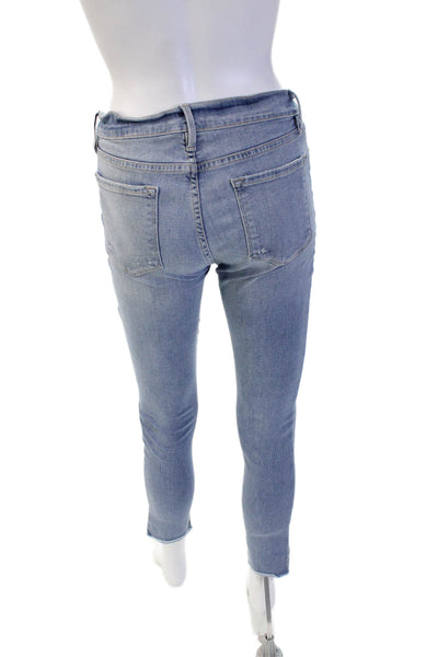 Frame Womens Ankle Skinny Jeans Light Blue Low Rise Inseam 27 Size 28