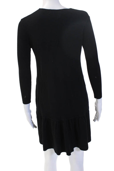 Zara Knit Womens Sweater Dress Black Long Sleeve Modal Blend Size S