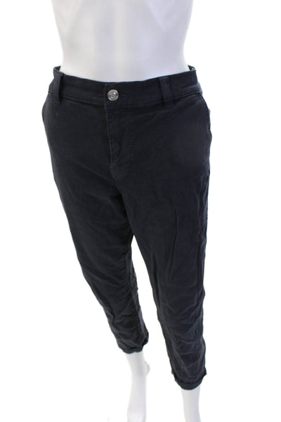 Current/Elliott Unisex Ankle Cropped Chino Pants Dark Blue Button Size 27
