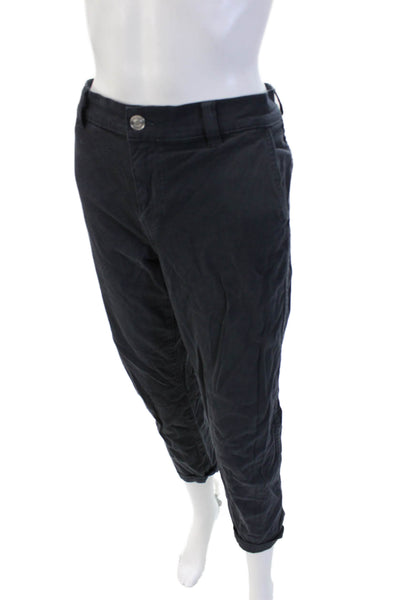 Current/Elliott Unisex Ankle Cropped Chino Pants Dark Blue Button Size 27