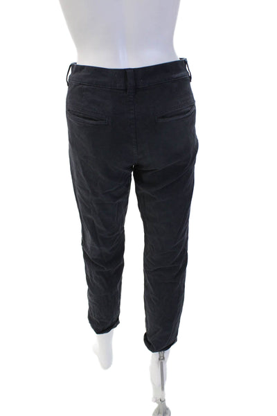 Current/Elliott Unisex Ankle Cropped Chino Pants Dark Blue Button Size 27