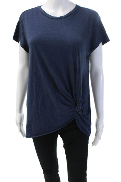 Stateside Womens Dark Blue Supima Cotton Crewneck Short Sleeve T-Shirt Size L