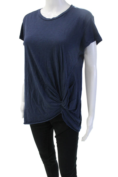 Stateside Womens Dark Blue Supima Cotton Crewneck Short Sleeve T-Shirt Size L