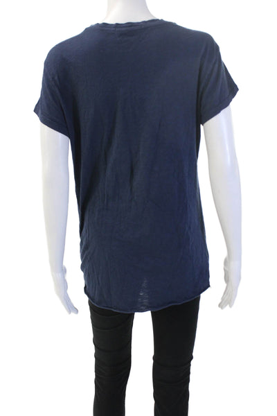 Stateside Womens Dark Blue Supima Cotton Crewneck Short Sleeve T-Shirt Size L