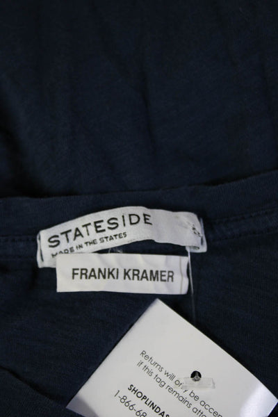 Stateside Womens Dark Blue Supima Cotton Crewneck Short Sleeve T-Shirt Size L