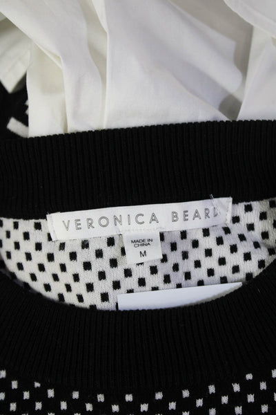 Veronica Beard Unisex Fair Isle Pullover Sweater Black Crewneck Zip Size M