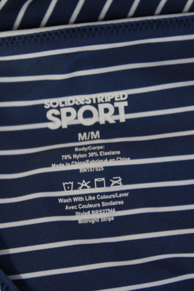 Solid & Striped Unisex Striped Biker Shorts Dark Blue Nylon Elastane Size M