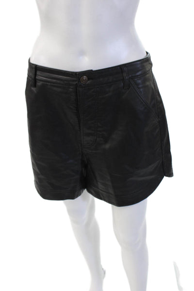 Free People Unisex Biker Button Viscose Shorts Black Size 6