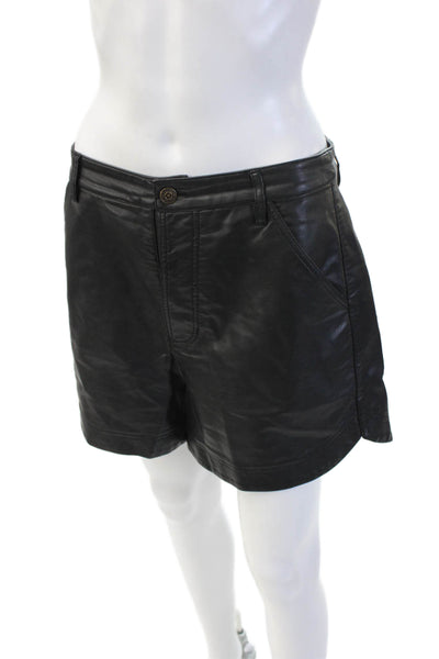 Free People Unisex Biker Button Viscose Shorts Black Size 6