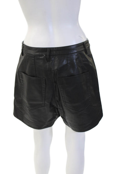 Free People Unisex Biker Button Viscose Shorts Black Size 6