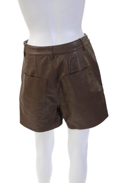 Free People Unisex 90s Brown Solid Viscose Coated Shorts Size 6