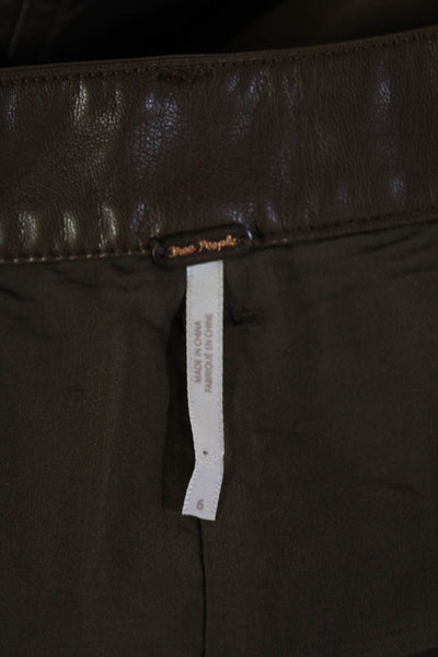 Free People Unisex 90s Brown Solid Viscose Coated Shorts Size 6