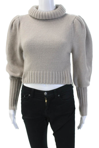 Zara Unisex Beige Turtleneck Zip Pullover Sweater Size M