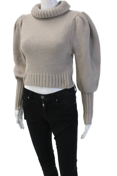 Zara Unisex Beige Turtleneck Zip Pullover Sweater Size M