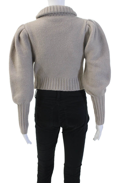 Zara Unisex Beige Turtleneck Zip Pullover Sweater Size M