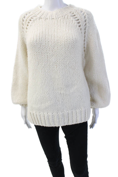 Love Shack Fancy Unisex White Merino Wool Pullover Sweater Size S