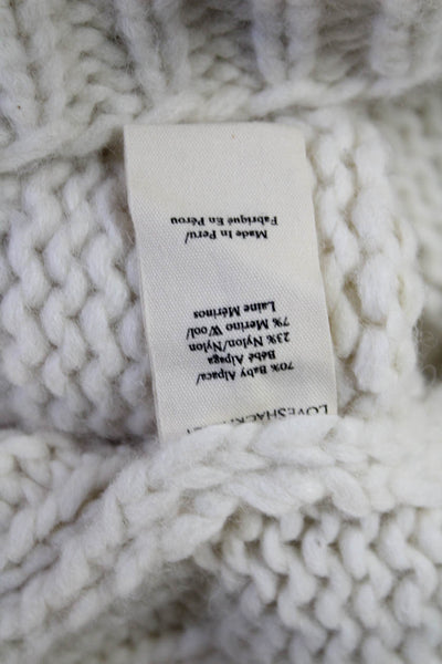 Love Shack Fancy Unisex White Merino Wool Pullover Sweater Size S