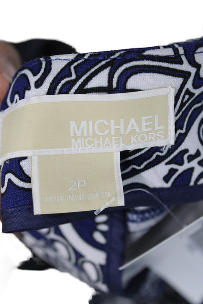 Michael Michael Kors Womens Blue Paisley Straight Pencil Skirt Size 2P