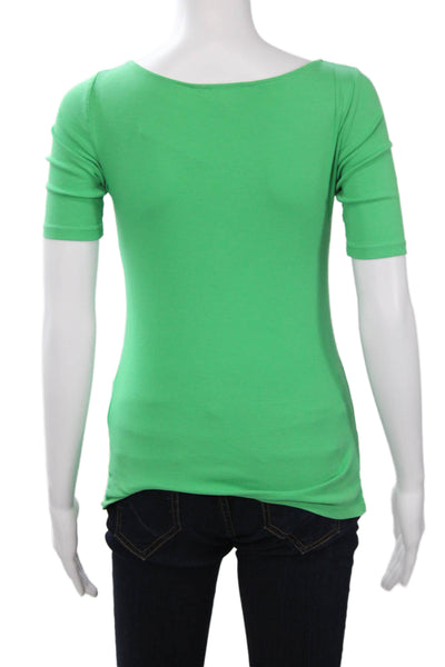Lauren Ralph Lauren Womens Petite Basic T-Shirt Green 3/4 Sleeve Size PXS
