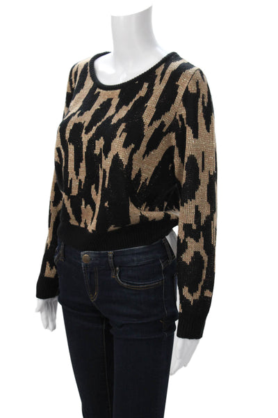 MINKPINK Unisex Beige Leopard Print Pullover Sweater 90% Acrylic Size M