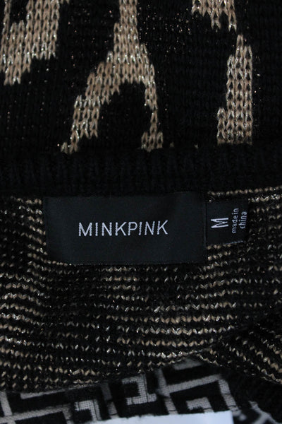 MINKPINK Unisex Beige Leopard Print Pullover Sweater 90% Acrylic Size M