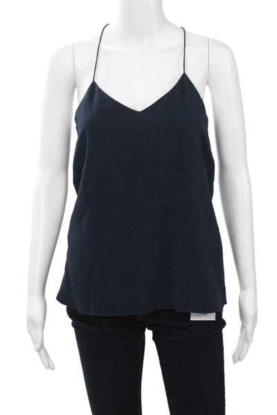 Tibi Womens Camisole Dark Blue V Neck Sleeveless Size 4