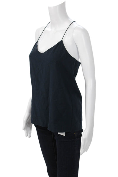 Tibi Womens Camisole Dark Blue V Neck Sleeveless Size 4