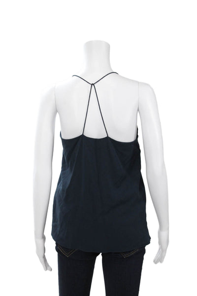Tibi Womens Camisole Dark Blue V Neck Sleeveless Size 4