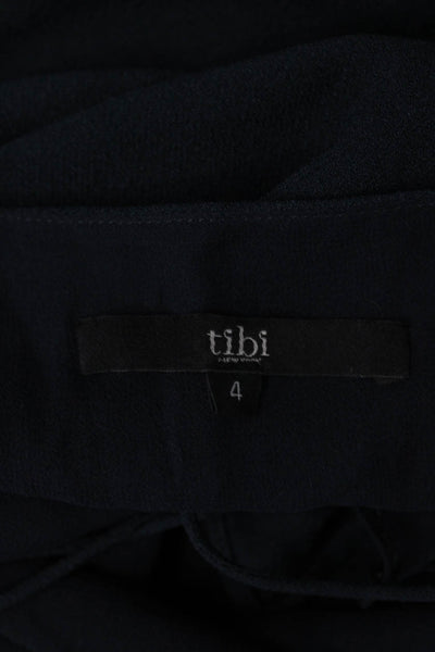 Tibi Womens Camisole Dark Blue V Neck Sleeveless Size 4