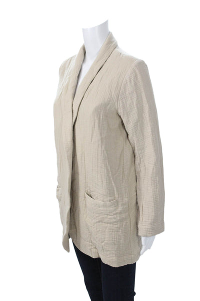 Sablyn Womens Beige Coatigan Long Sleeve Cotton Modal Classic Size S