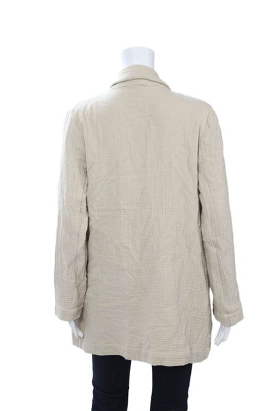 Sablyn Womens Beige Coatigan Long Sleeve Cotton Modal Classic Size S